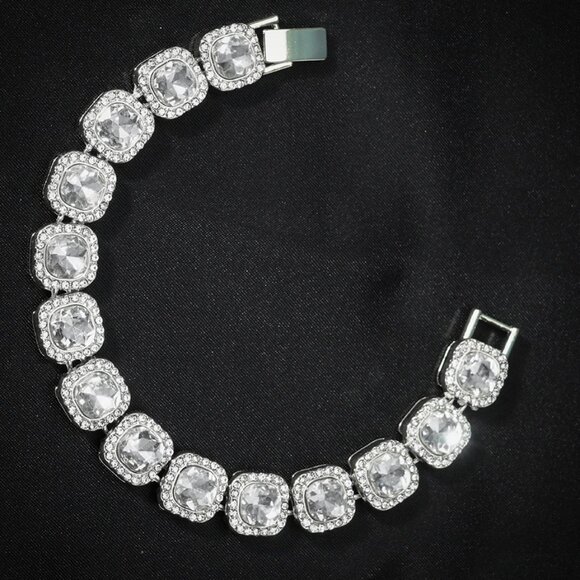 ⭐ Large 8" Iced Out Diamond Bracelet 17.00 Ctw. Chain 13mm Wide 18k White Gold ⭐ - Picture 4 of 4